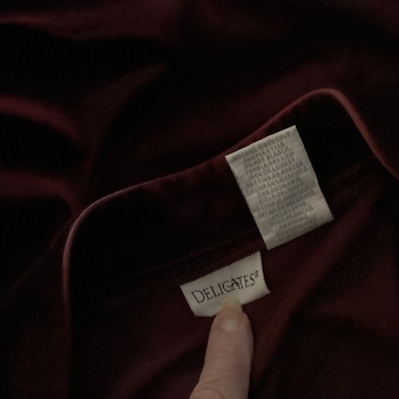 Delicates robe womens SZL maroon vintage grandmacore embroidered soft Y2K - Picture 9 of 9